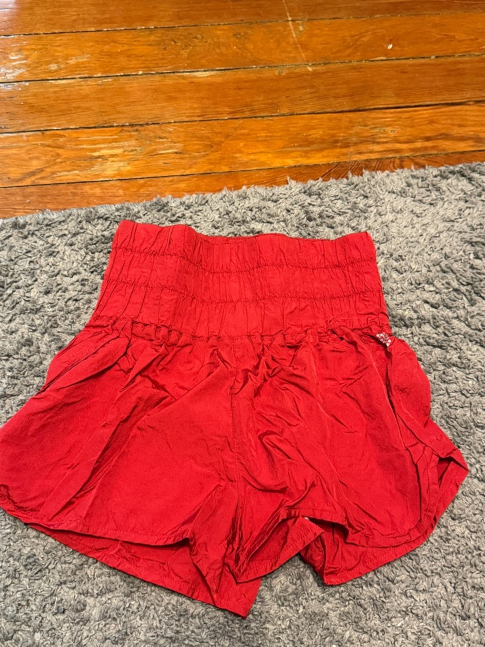 FP Movement by Free People Red Smocked Waist Athletic Shorts